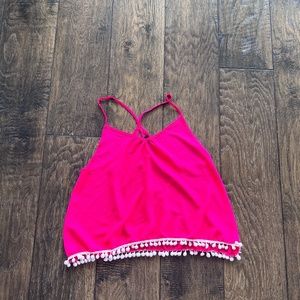 Hot Pink Bear Dance Cropped Tank Top